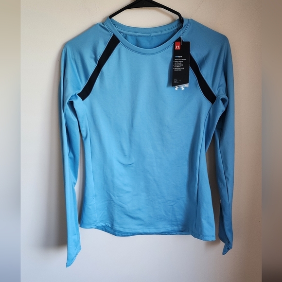 Under Armour Tops - NWT Under Armour Fitted Cold Gear Long Sleeve Blue Tee Women's Size S.